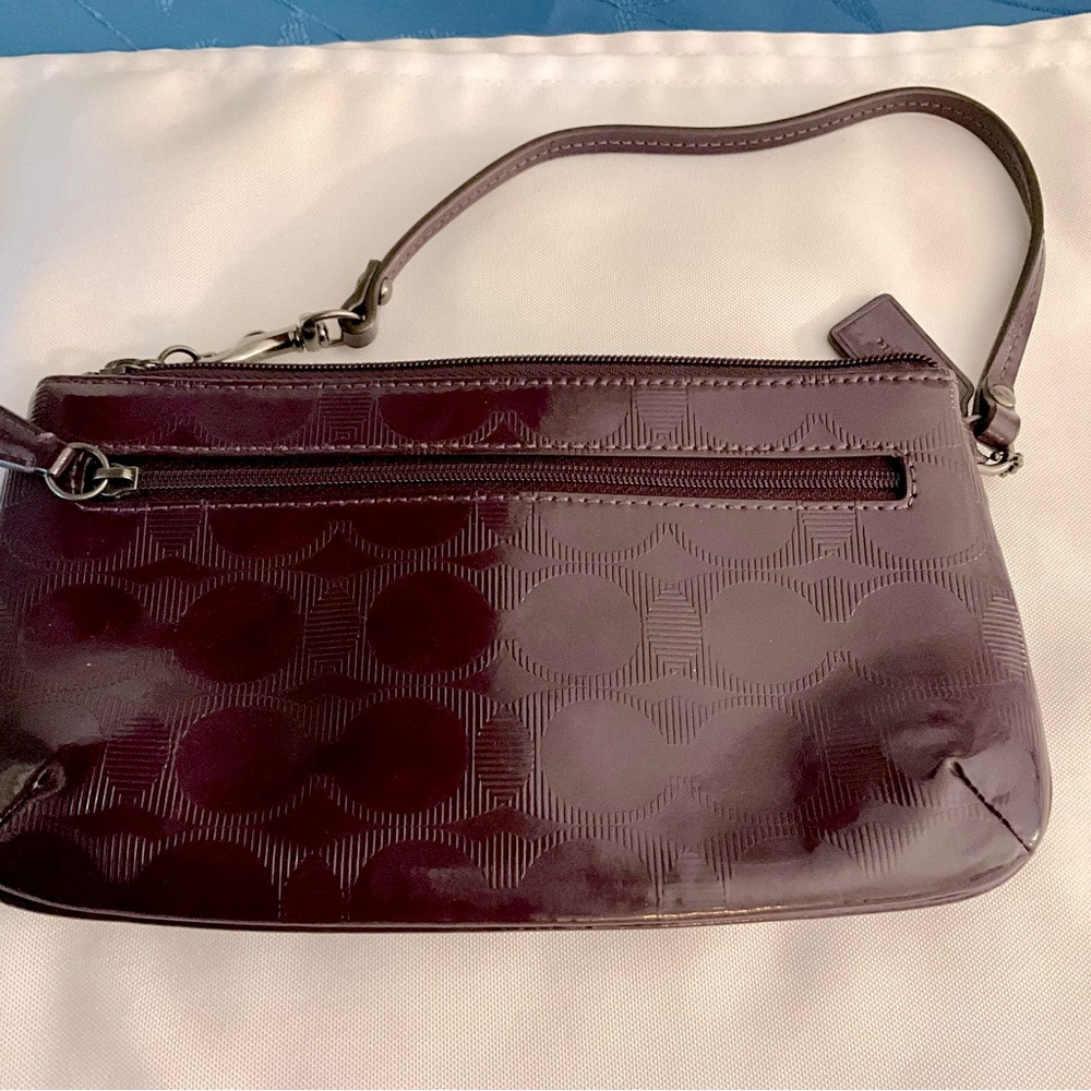 COACH Deep Purple Patent Leather Wristlet / Clutch Y2K Excellent Condition - Picture 3 of 8